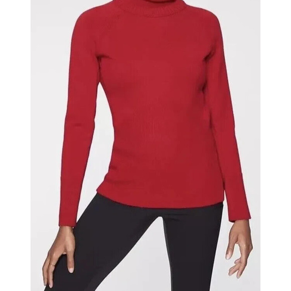 Athleta Tops - ✨2/$20 *Altered* Athleta Mesa Hybrid Sweater Wool Blend Radiant Red Small H12450